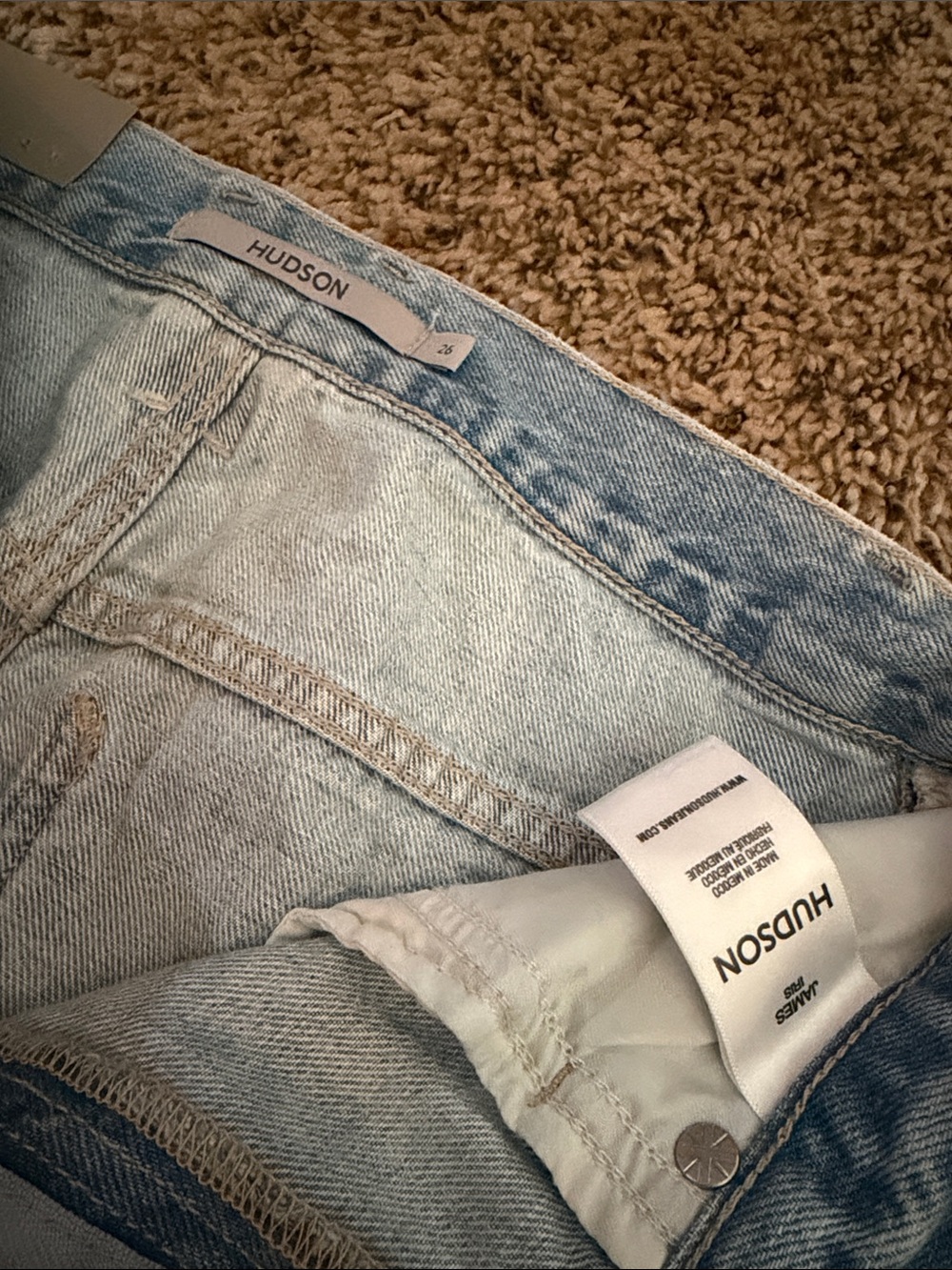 Hudson Jeans James Pale Blue High-Rise Wide Leg Denim - Picture 2 of 5